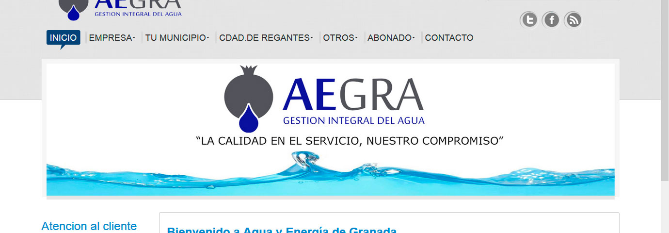 Página web de Aegra S.L